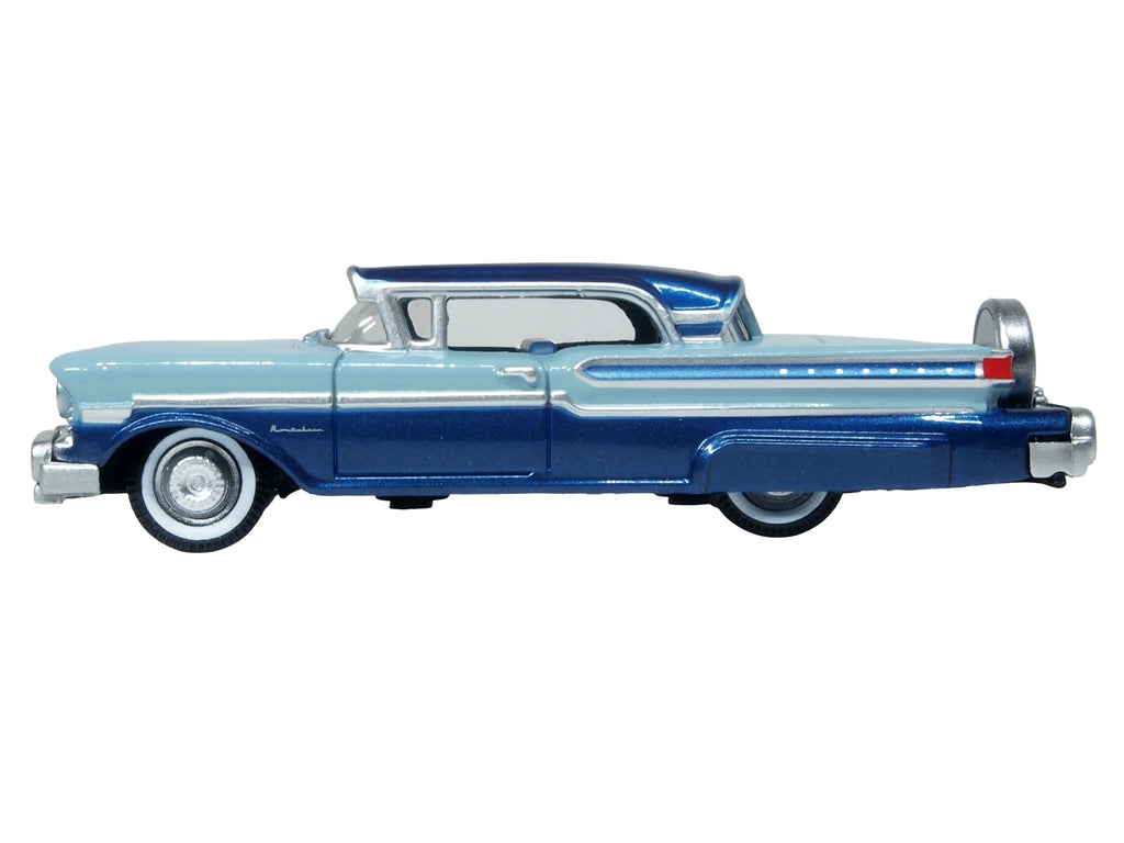 1957 Mercury Montclair Nantucket Blue Metallic and Pacific Blue Two-Tone 1/87 (HO) Scale Diecast Model Car by Oxford Diecast - image 3