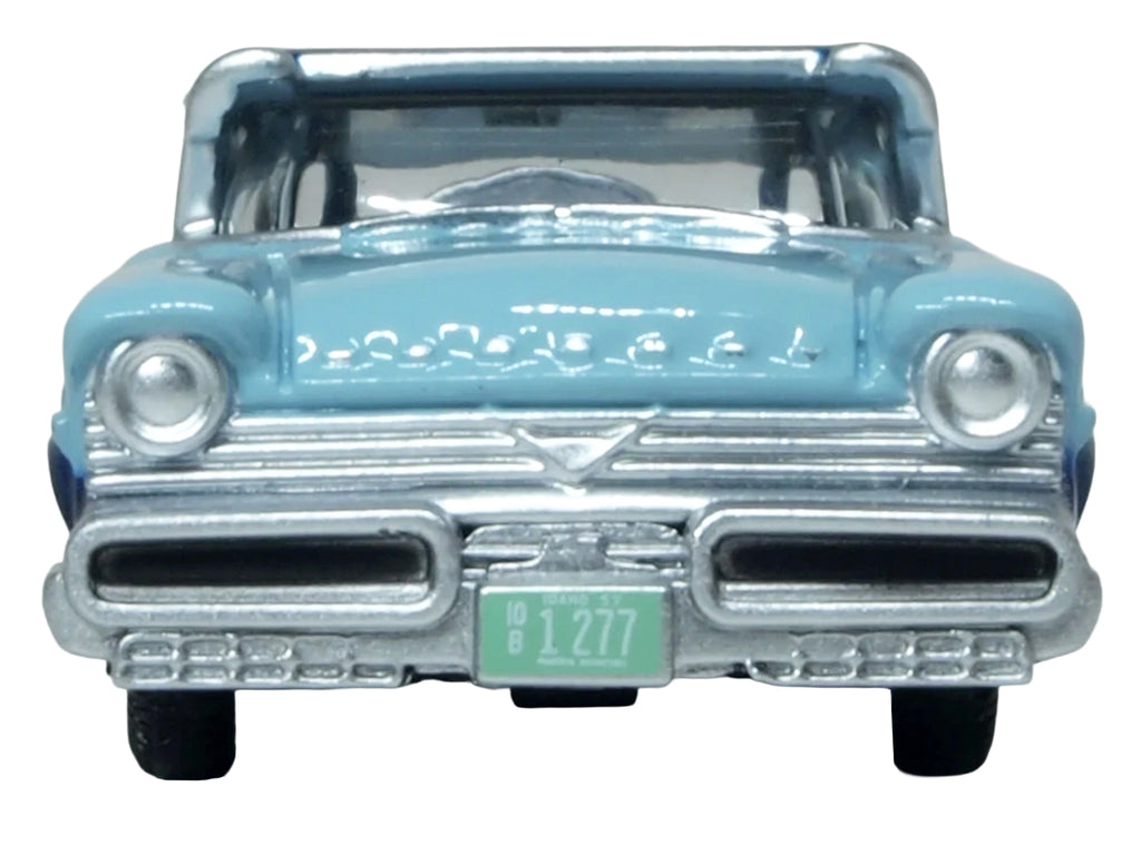 1957 Mercury Montclair Nantucket Blue Metallic and Pacific Blue Two-Tone 1/87 (HO) Scale Diecast Model Car by Oxford Diecast - image 4
