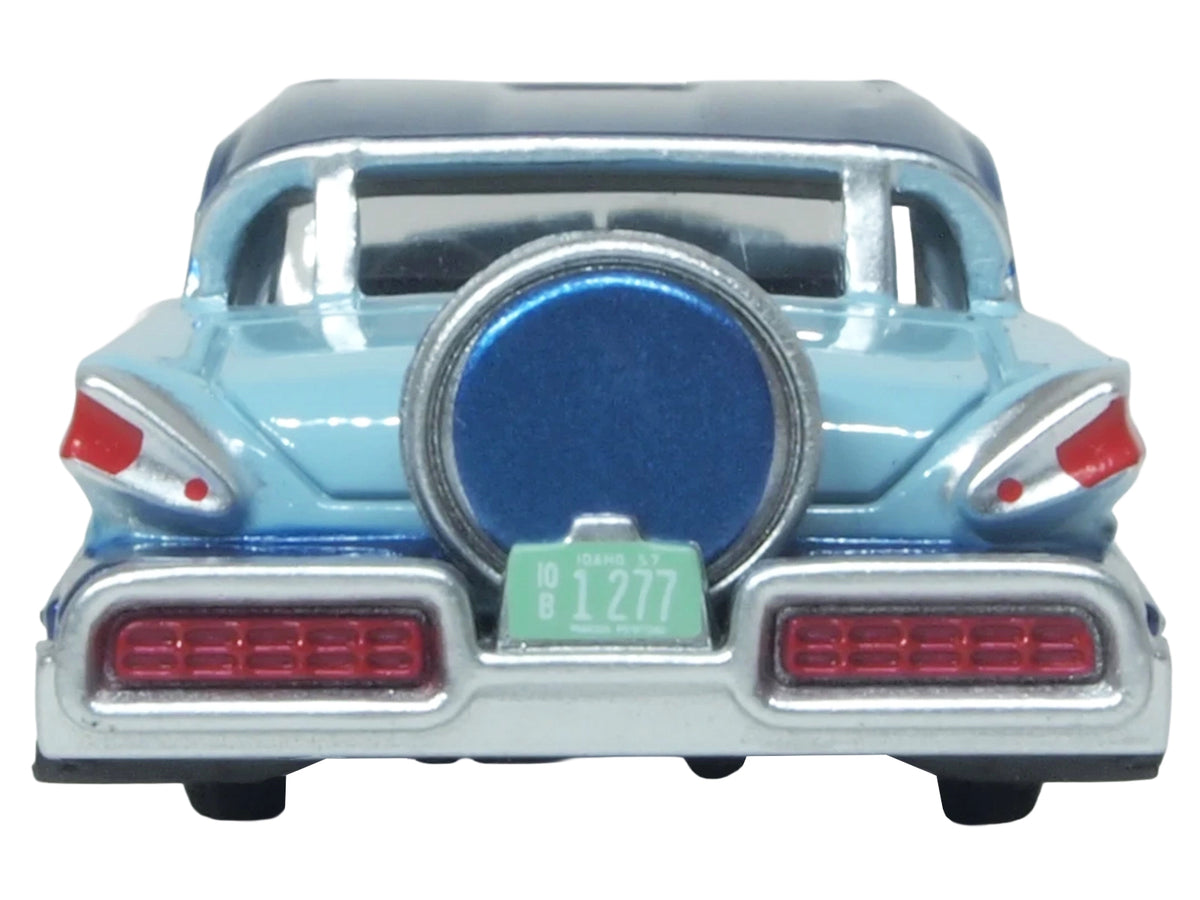 1957 Mercury Montclair Nantucket Blue Metallic and Pacific Blue Two-Tone 1/87 (HO) Scale Diecast Model Car by Oxford Diecast - image 5