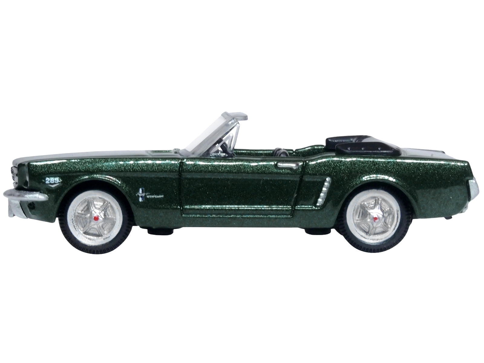 1965 Ford Mustang Convertible Ivy Green Metallic 1/87 (HO) Scale Diecast Model Car by Oxford Diecast - image 2