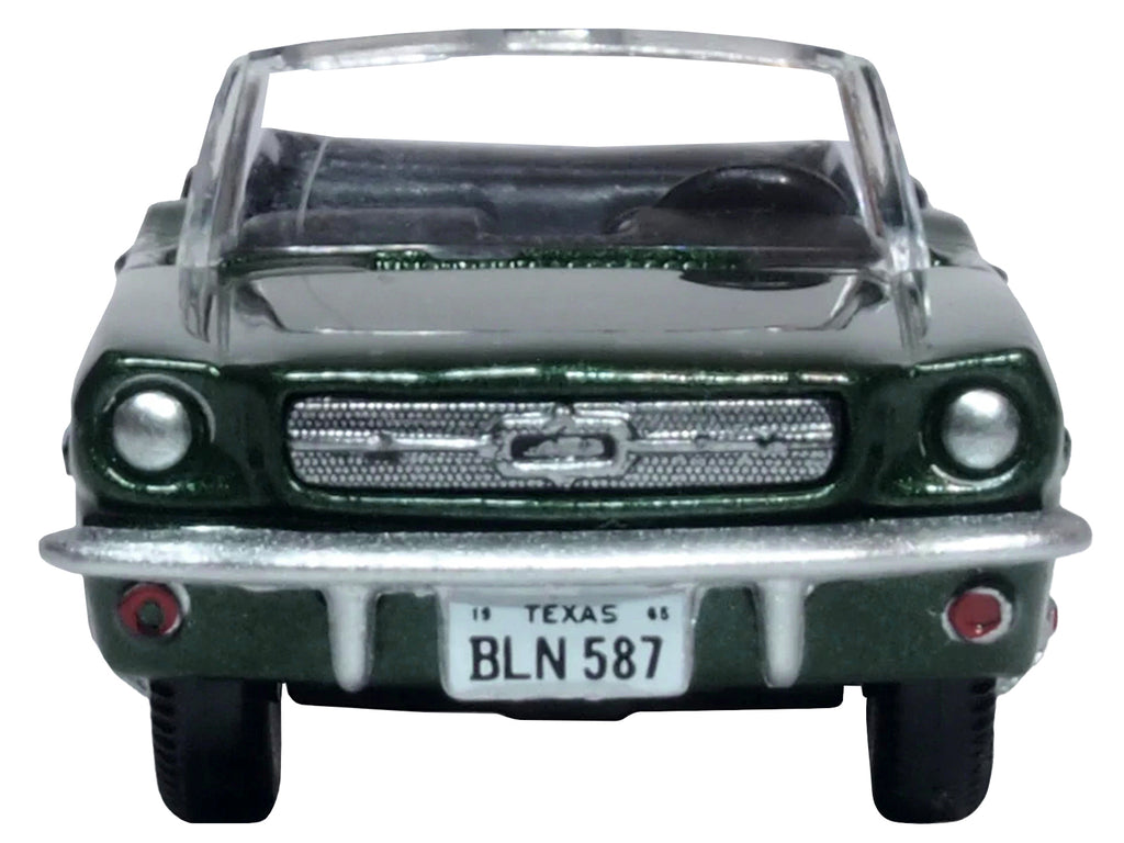 1965 Ford Mustang Convertible Ivy Green Metallic 1/87 (HO) Scale Diecast Model Car by Oxford Diecast - image 3