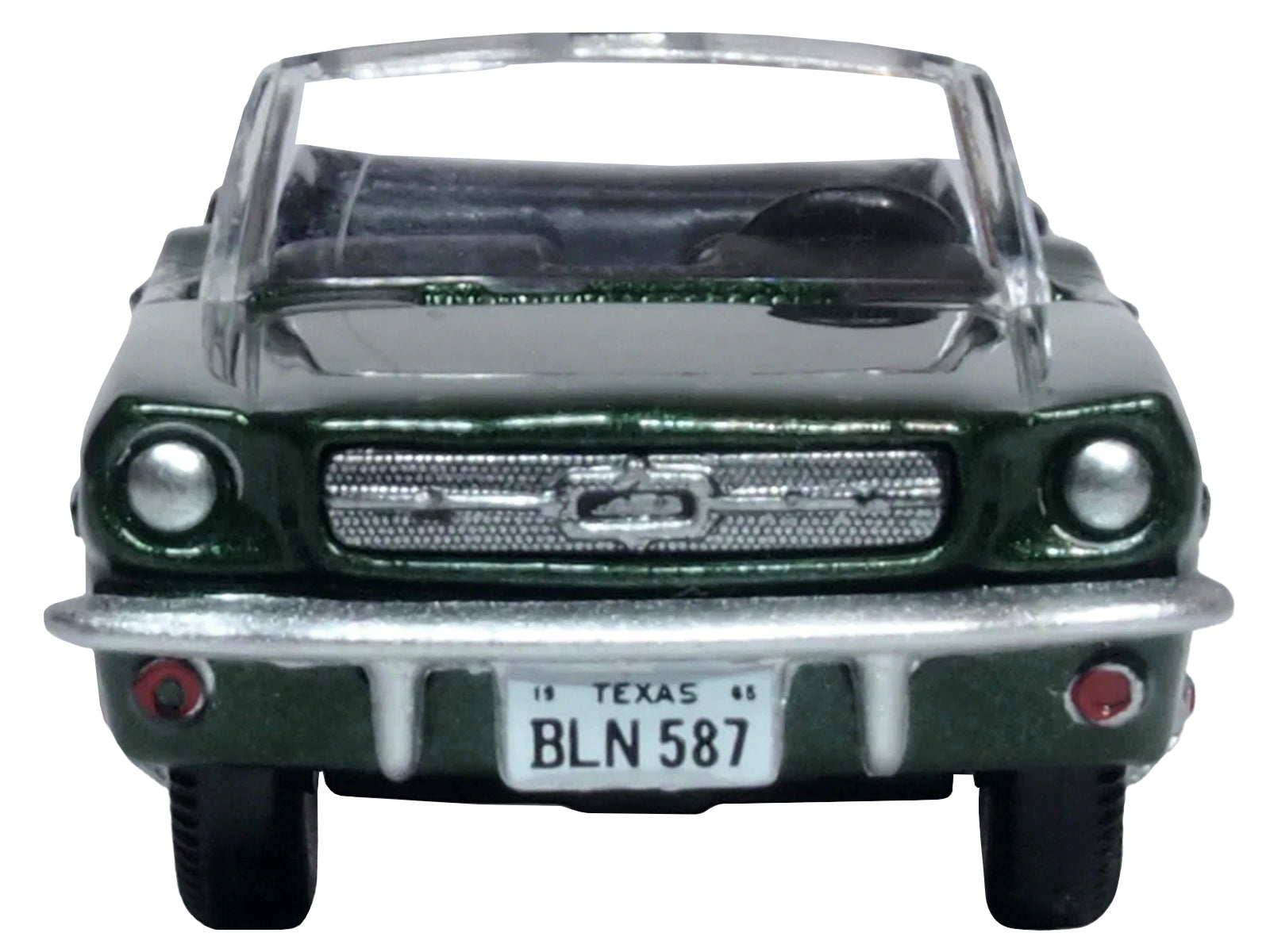 1965 Ford Mustang Convertible Ivy Green Metallic 1/87 (HO) Scale Diecast Model Car by Oxford Diecast - image 3