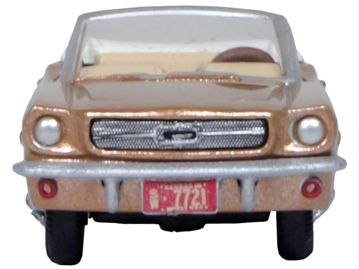 1965 Ford Mustang Convertible Prairie Bronze Metallic 1/87 (HO) Scale Diecast Model Car by Oxford Diecast - image 4