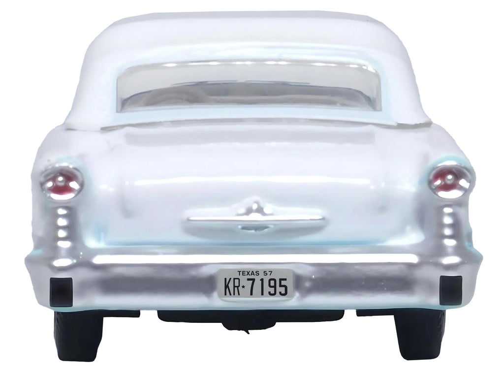 1957 Oldsmobile 88 Convertible (Top-Up) Banff Blue and Alcan White with White 1/87 (HO) Scale Diecast Model Car by Oxford Diecast - image 3