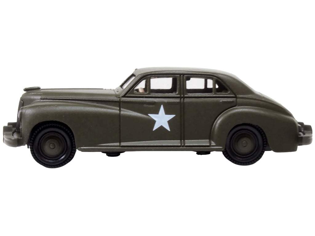 1942 Packard Clipper Touring Sedan "US Army Staff Car" Olive Drab 1/87 (HO) Scale Diecast Model Car by Oxford Diecast - image 3