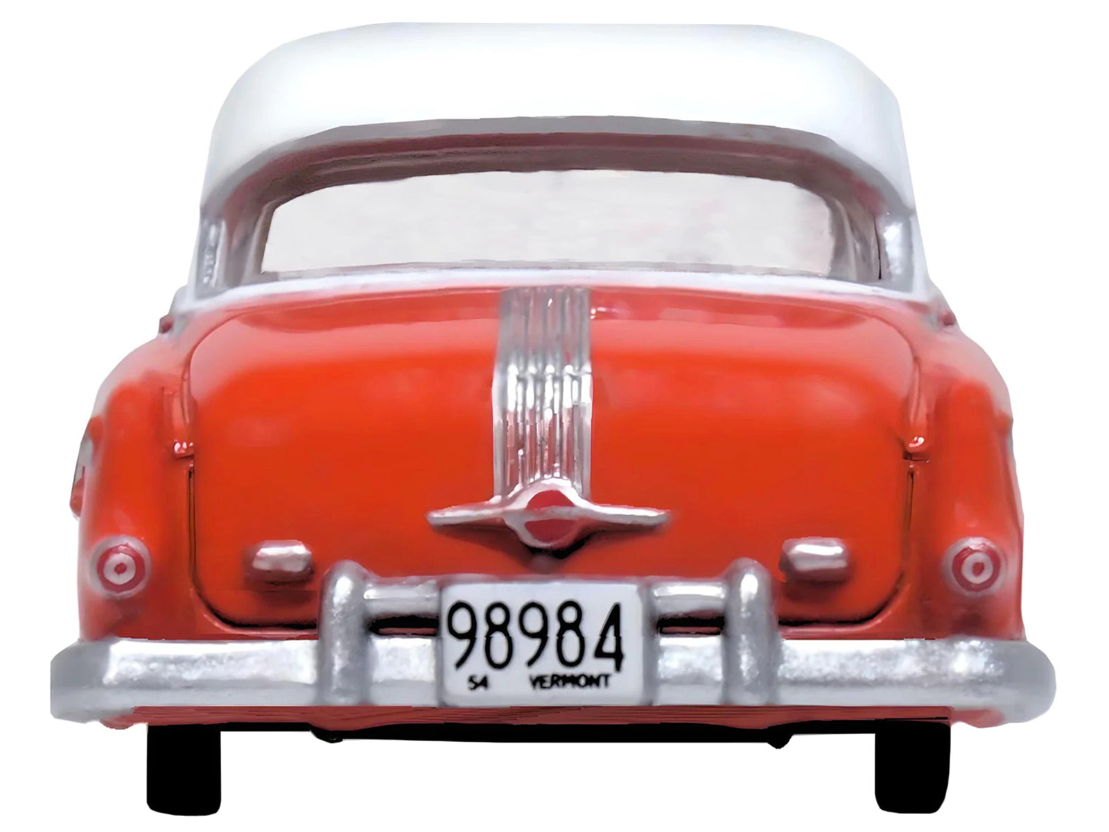 1954 Pontiac Chieftain 4 Door Coral Red with Winter White Top 1/87 (HO) Scale Diecast Model Car by Oxford Diecast - image 4