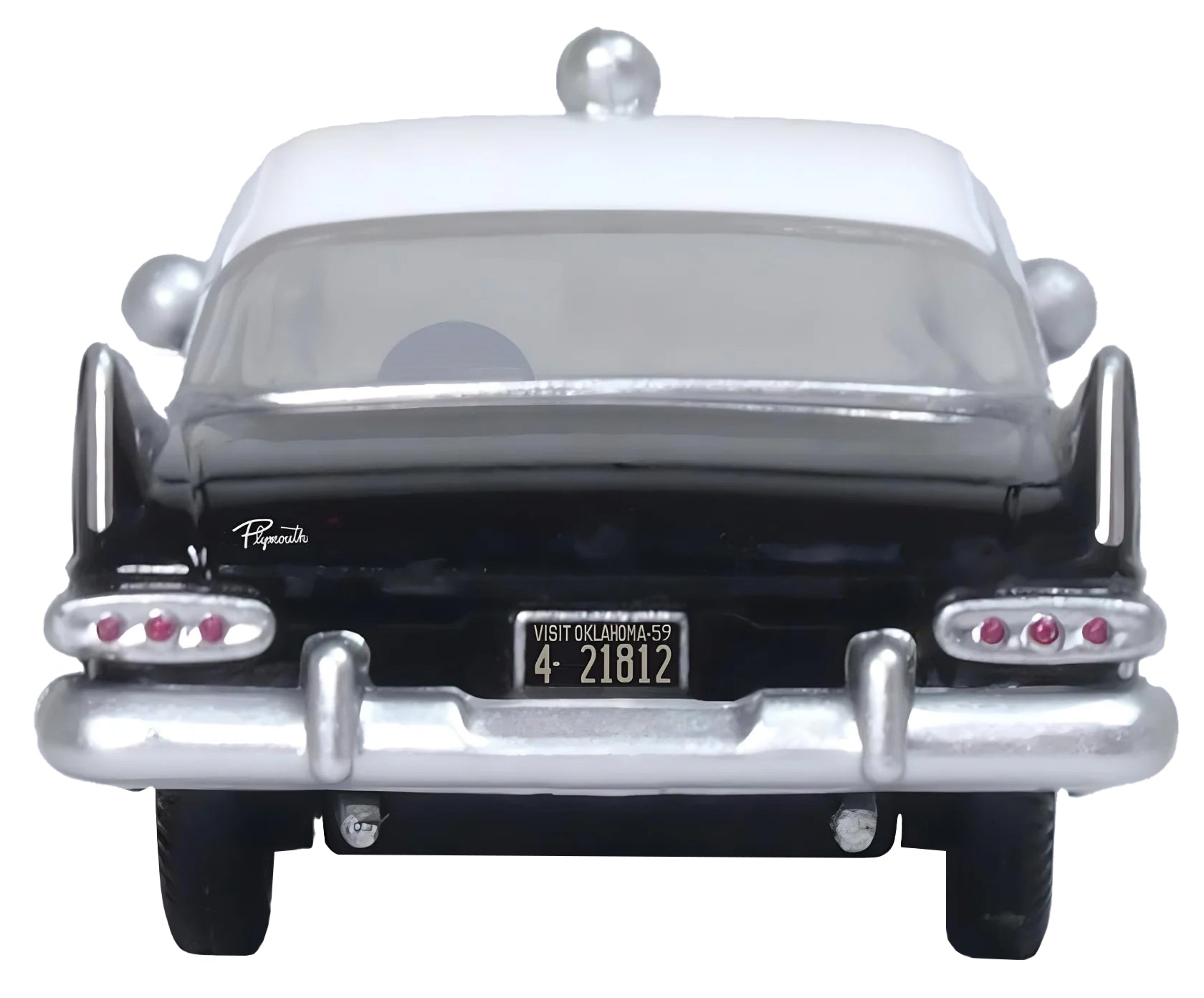 1959 Plymouth Savoy Black and White "Oklahoma Highway Patrol" 1/87 (HO) Scale Diecast Model Car by Oxford Diecast - image 4