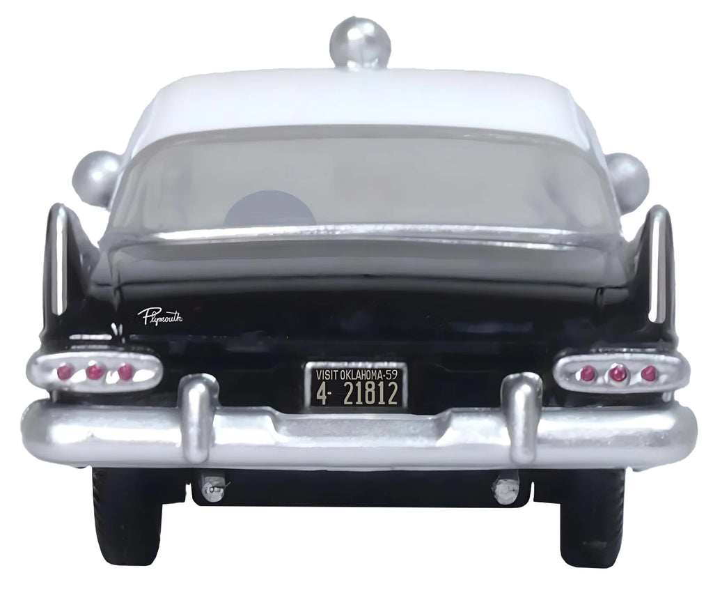 1959 Plymouth Savoy Black and White "Oklahoma Highway Patrol" 1/87 (HO) Scale Diecast Model Car by Oxford Diecast - image 4