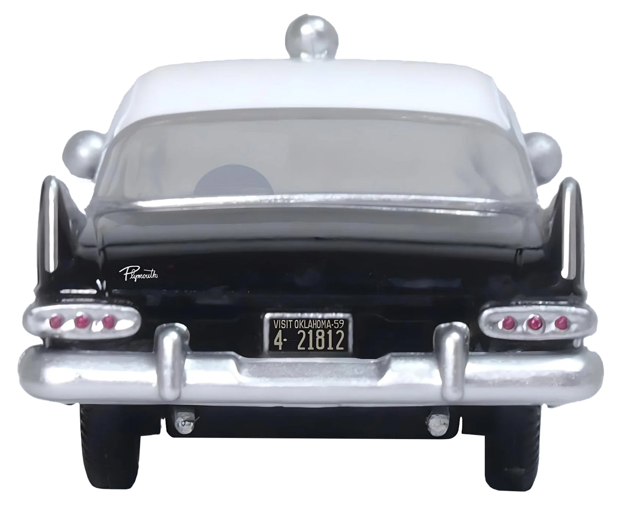 1959 Plymouth Savoy Black and White "Oklahoma Highway Patrol" 1/87 (HO) Scale Diecast Model Car by Oxford Diecast - image 4