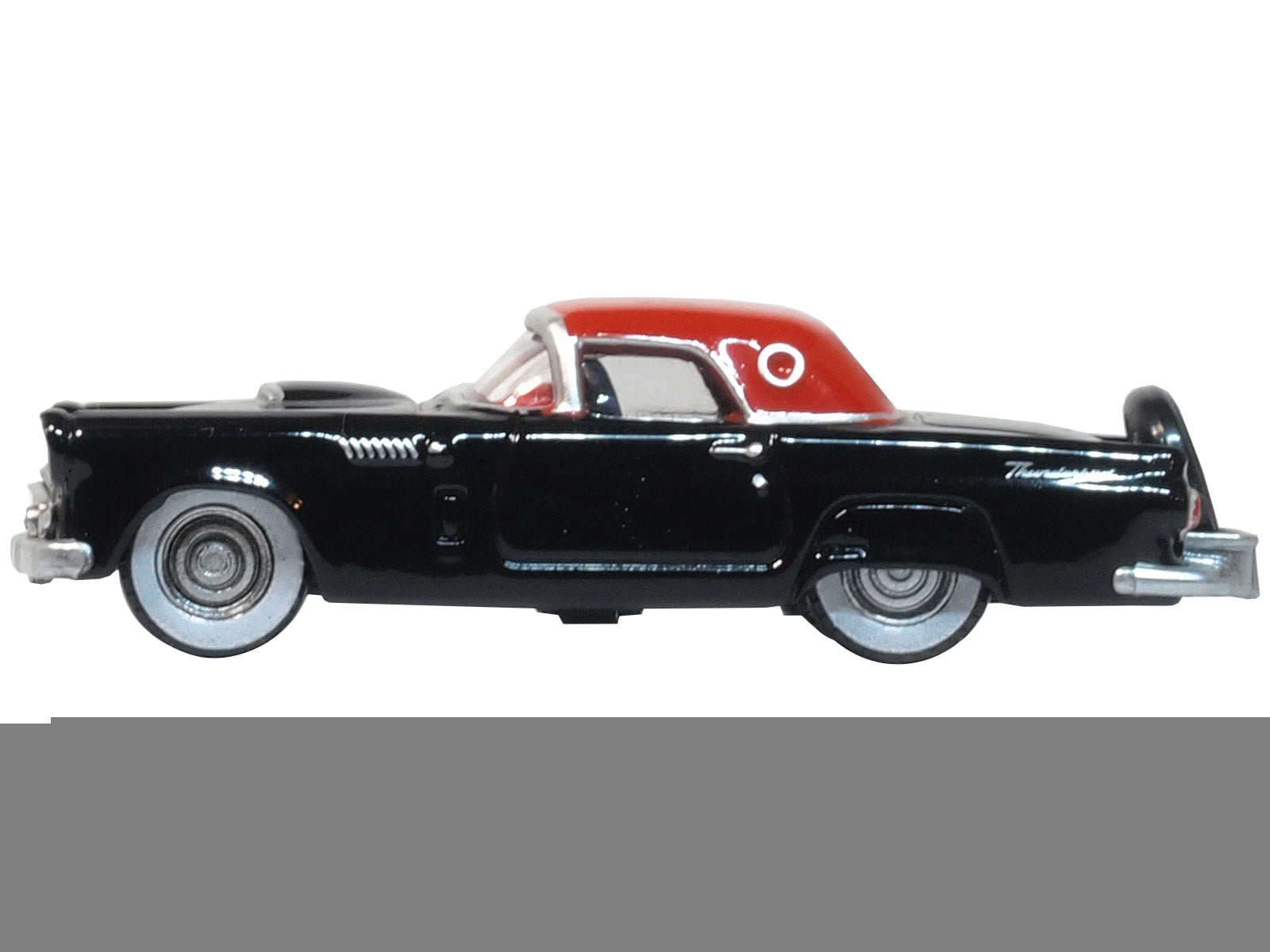 1956 Ford Thunderbird Raven Black with Fiesta Red Top 1/87 (HO) Scale Diecast Model Car by Oxford Diecast - image 2