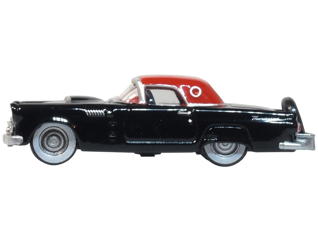 1956 Ford Thunderbird Raven Black with Fiesta Red Top 1/87 (HO) Scale Diecast Model Car by Oxford Diecast - image 2