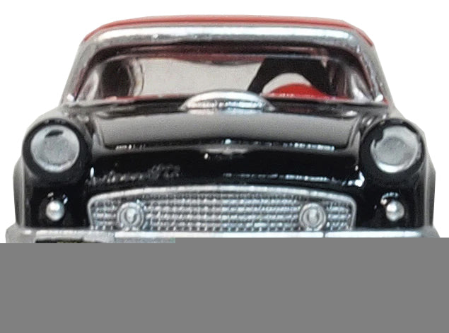 1956 Ford Thunderbird Raven Black with Fiesta Red Top 1/87 (HO) Scale Diecast Model Car by Oxford Diecast - image 3
