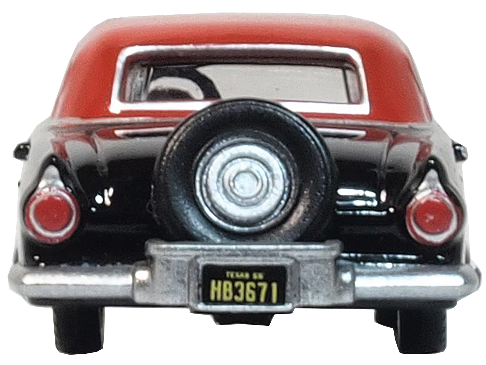 1956 Ford Thunderbird Raven Black with Fiesta Red Top 1/87 (HO) Scale Diecast Model Car by Oxford Diecast - image 4