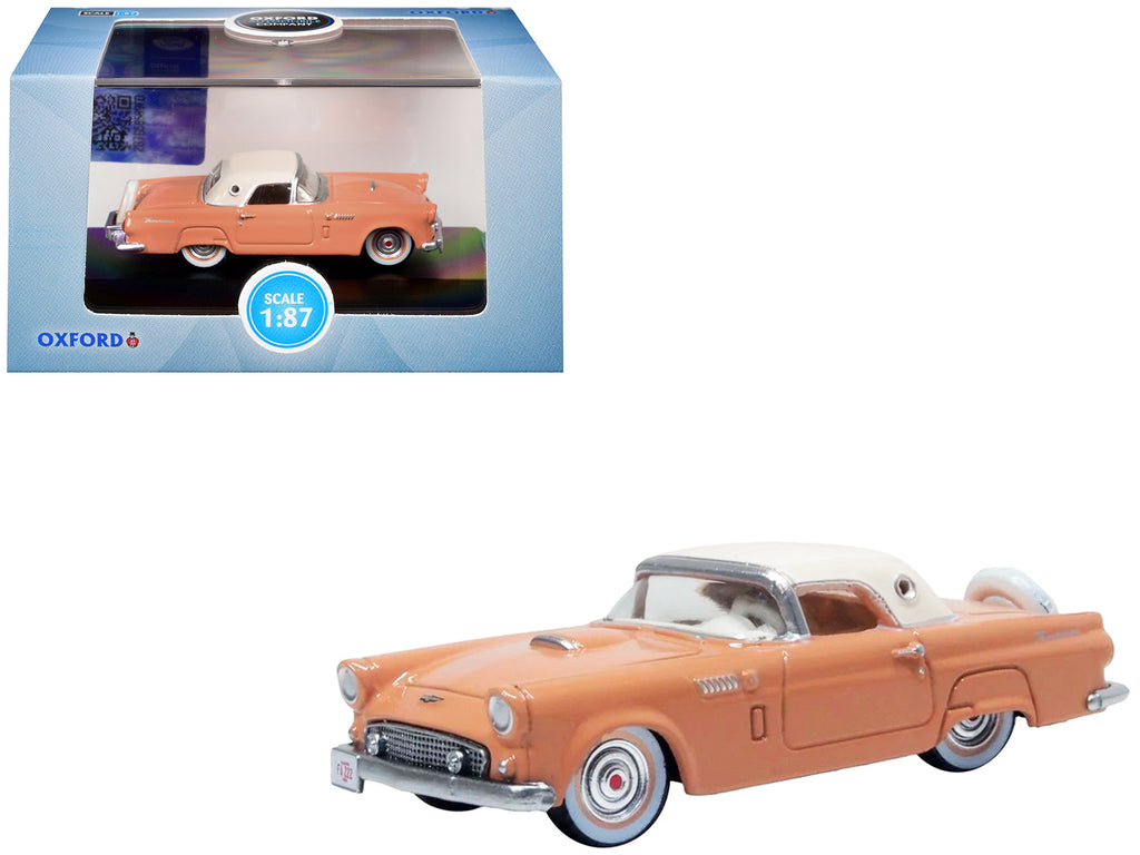 1956 Ford Thunderbird Buckskin Tan with Cream Top 1/87 (HO) Scale Diecast Model Car by Oxford Diecast