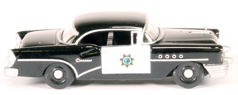 1955 Buick Century "California Highway Patrol" (CHP) Black 1/87 (HO) Scale Diecast Model Car by Oxford Diecast - image 2