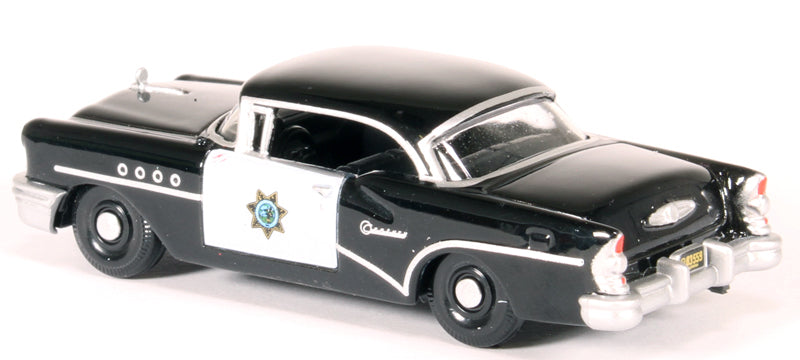 1955 Buick Century "California Highway Patrol" (CHP) Black 1/87 (HO) Scale Diecast Model Car by Oxford Diecast - image 3