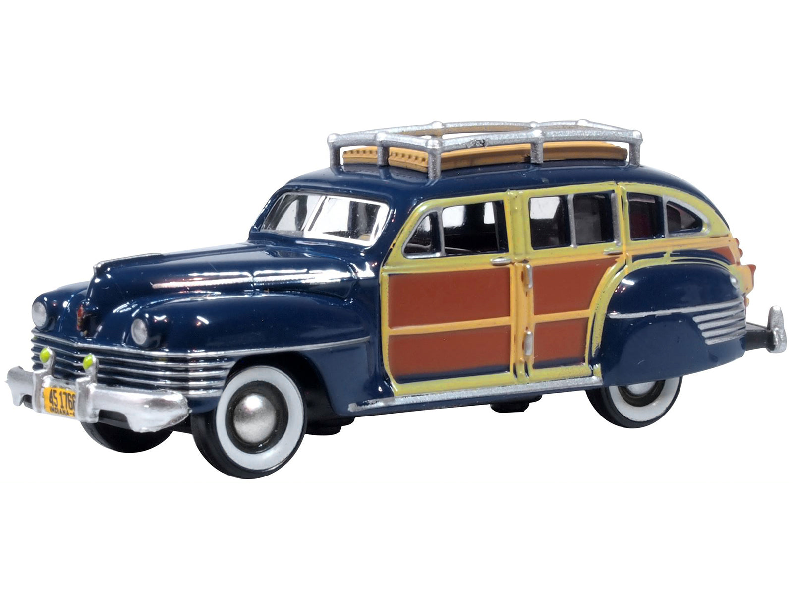 1942 Chrysler Town & Country Woody Wagon South Sea Blue with Wood Panels and Roof Rack 1/87 (HO) Scale Diecast Model Car by Oxford Diecast - image 2
