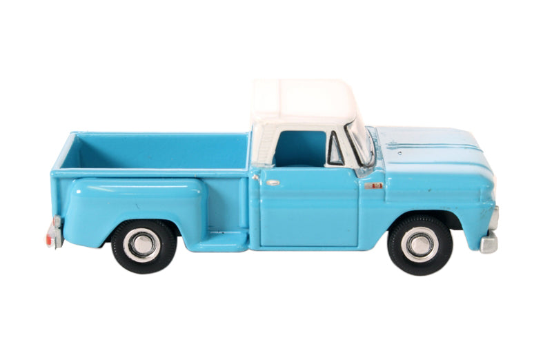 1965 Chevrolet C10 Stepside Pickup Truck Light Blue with White Top 1/87 (HO) Scale Diecast Model Car by Oxford Diecast - image 2