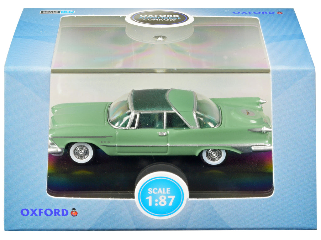 1959 Chrysler Imperial Crown 2 Door Hardtop Highland Green and Ballad Green 1/87 (HO) Scale Diecast Model Car by Oxford Diecast - image 3