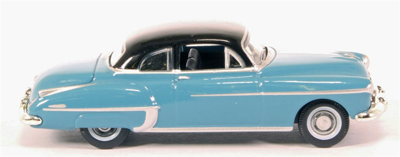 1950 Oldsmobile Rocket 88 Coupe Crest Blue with Black Top 1/87 (HO) Scale Diecast Model Car by Oxford Diecast - image 2