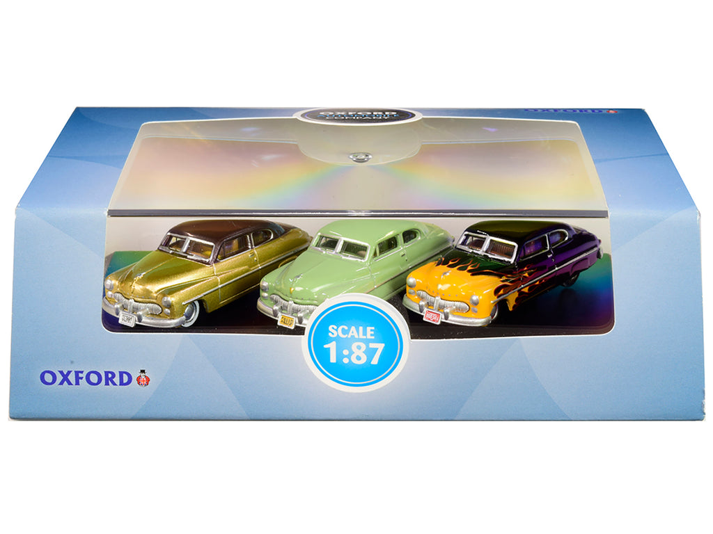 1949 Mercury Set of 3 Cars "70th Anniversary" 1/87 (HO) Scale Diecast Model Cars by Oxford Diecast - image 3