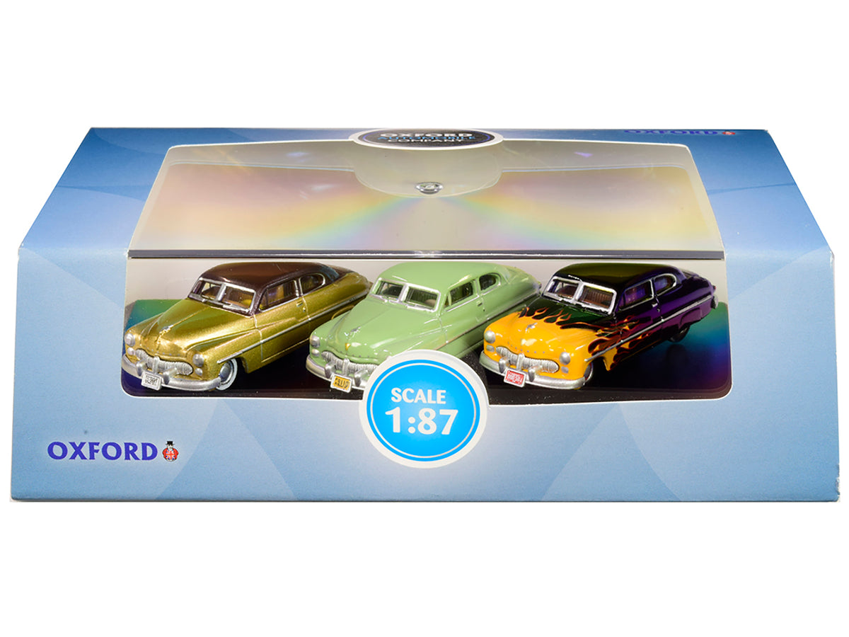 1949 Mercury Set of 3 Cars "70th Anniversary" 1/87 (HO) Scale Diecast Model Cars by Oxford Diecast - image 3
