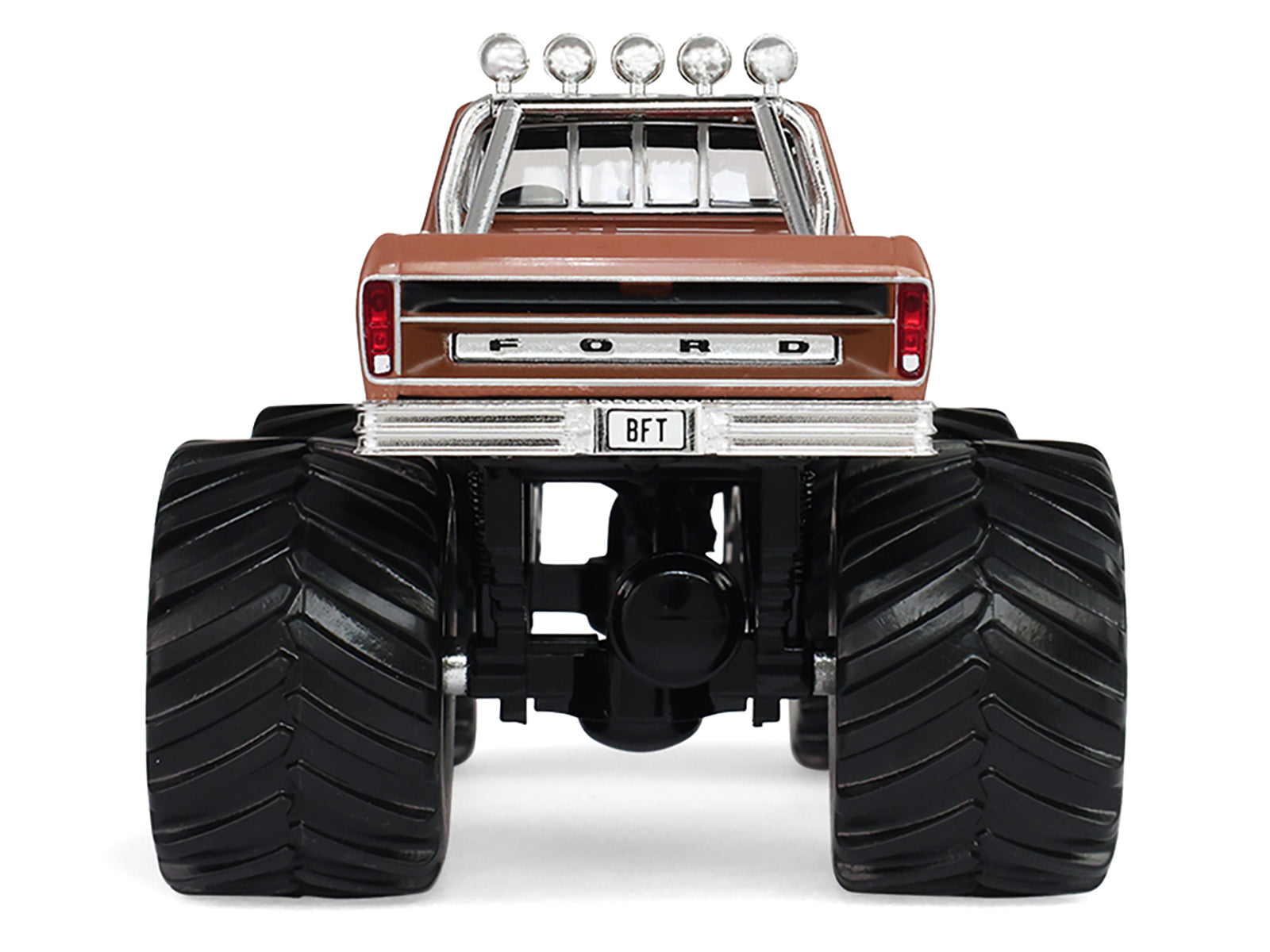 1978 Ford F-350 Monster Truck with 66-Inch Tires "BFT" Brown Two-Tone "Kings of Crunch" Series 1/43 Diecast Model Car by Greenlight - image 5