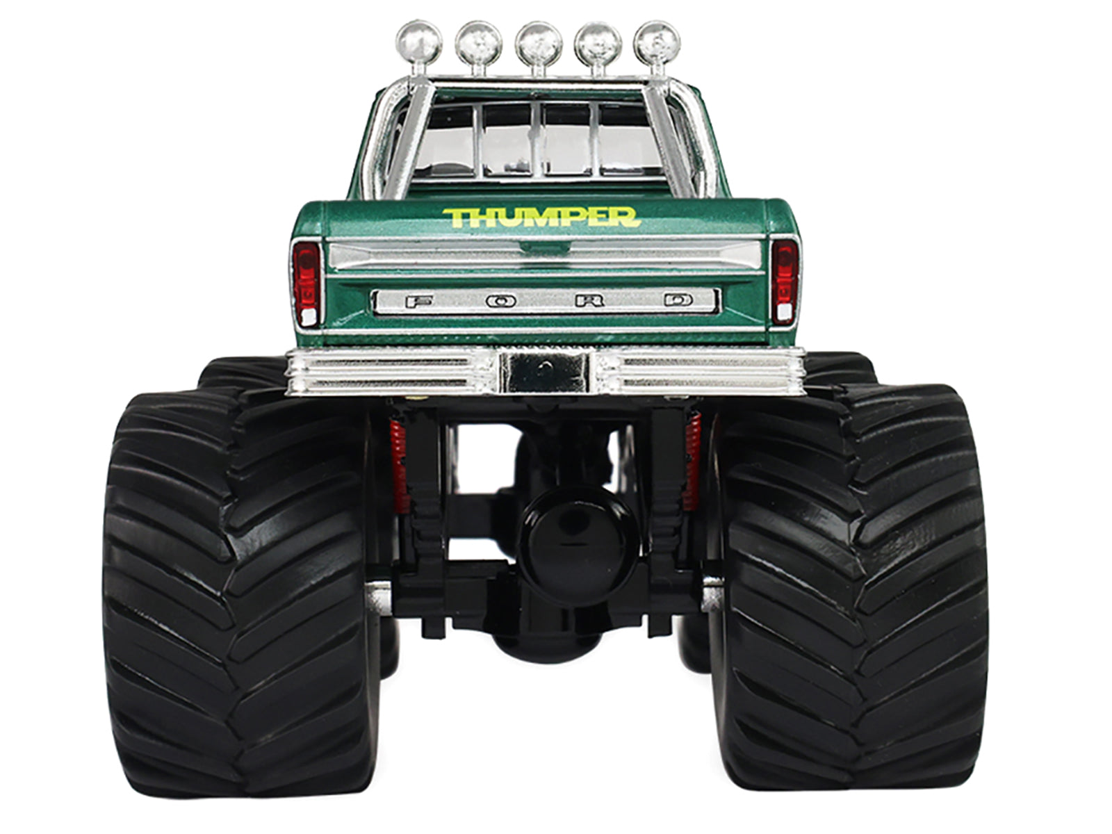 1975 Ford F-250 Monster Truck with 66-Inch Tires "Thumper" Green Metallic "Kings of Crunch" Series 1/43 Diecast Model Car by Greenlight - image 5