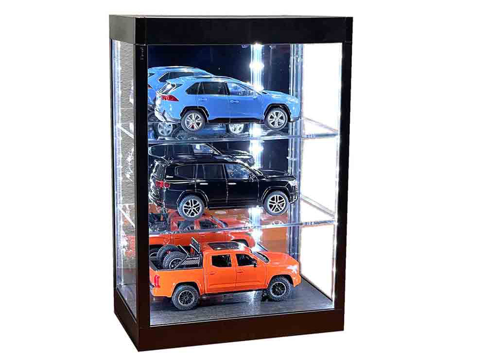 Showcase 3 Tier Display Case with Mirror Back Panel and LED Lights for 1/64-1/18  Scale Models - image 5
