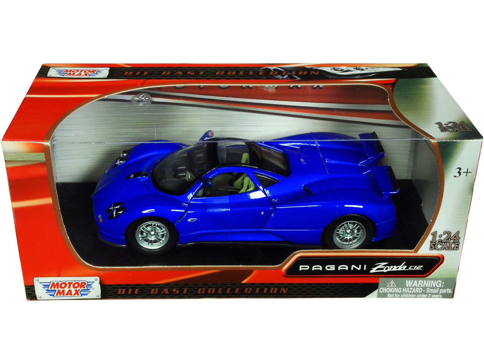 Pagani Zonda C12 Blue 1/24 Diecast Car Model by Motormax