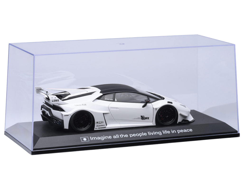 Collectible Display Show Case with Black Plastic Base and Green "LBWK" Logo for 1/18-1/24 Scale Model Cars by Autoart - image 5