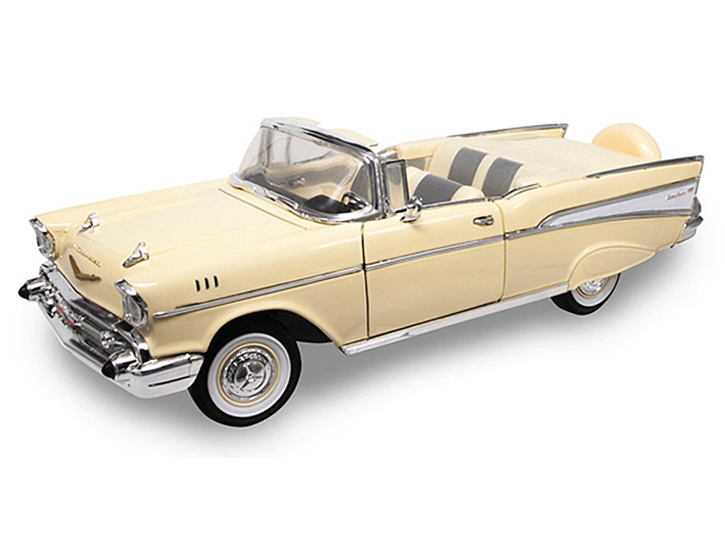 1957 Chevrolet Bel Air Convertible Cream 1/18 Diecast Model Car by Road Signature - image 2