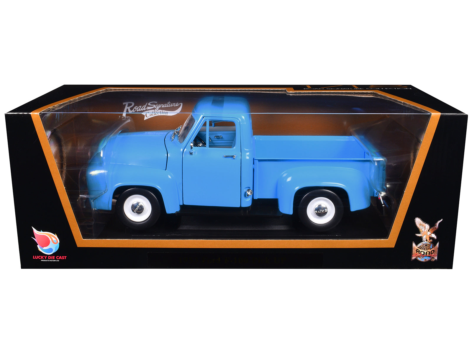 1953 Ford F-100 Pickup Truck Light Blue 1/18 Diecast Model Car by Road Signature - image 3
