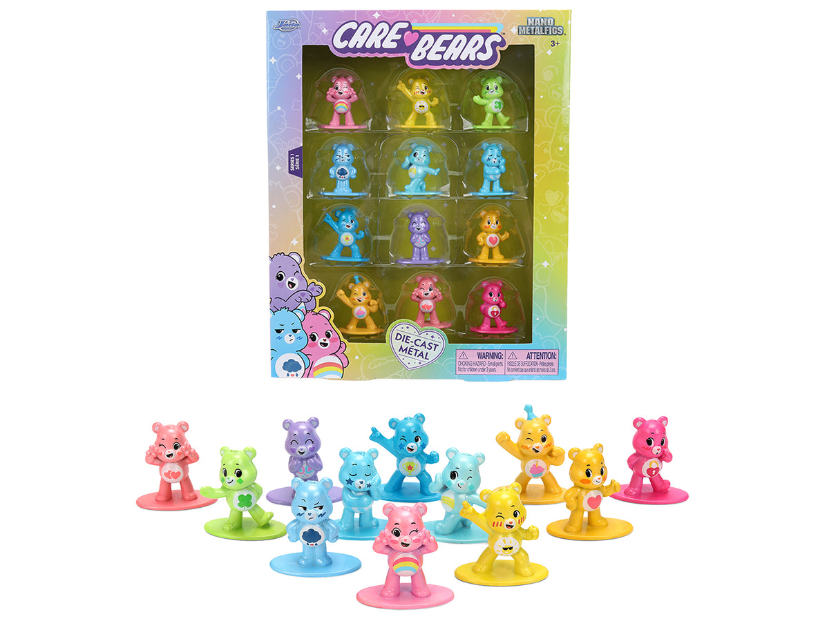 Set of 12 Diecast Figures Care Bears Franchise Nano Metalfigs Series Diecast Models by Jada - image 1