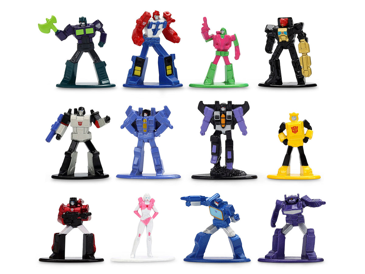 Set of 12 Diecast Figures Transformers Franchise Nano Metalfigs Series Diecast Models by Jada - image 2
