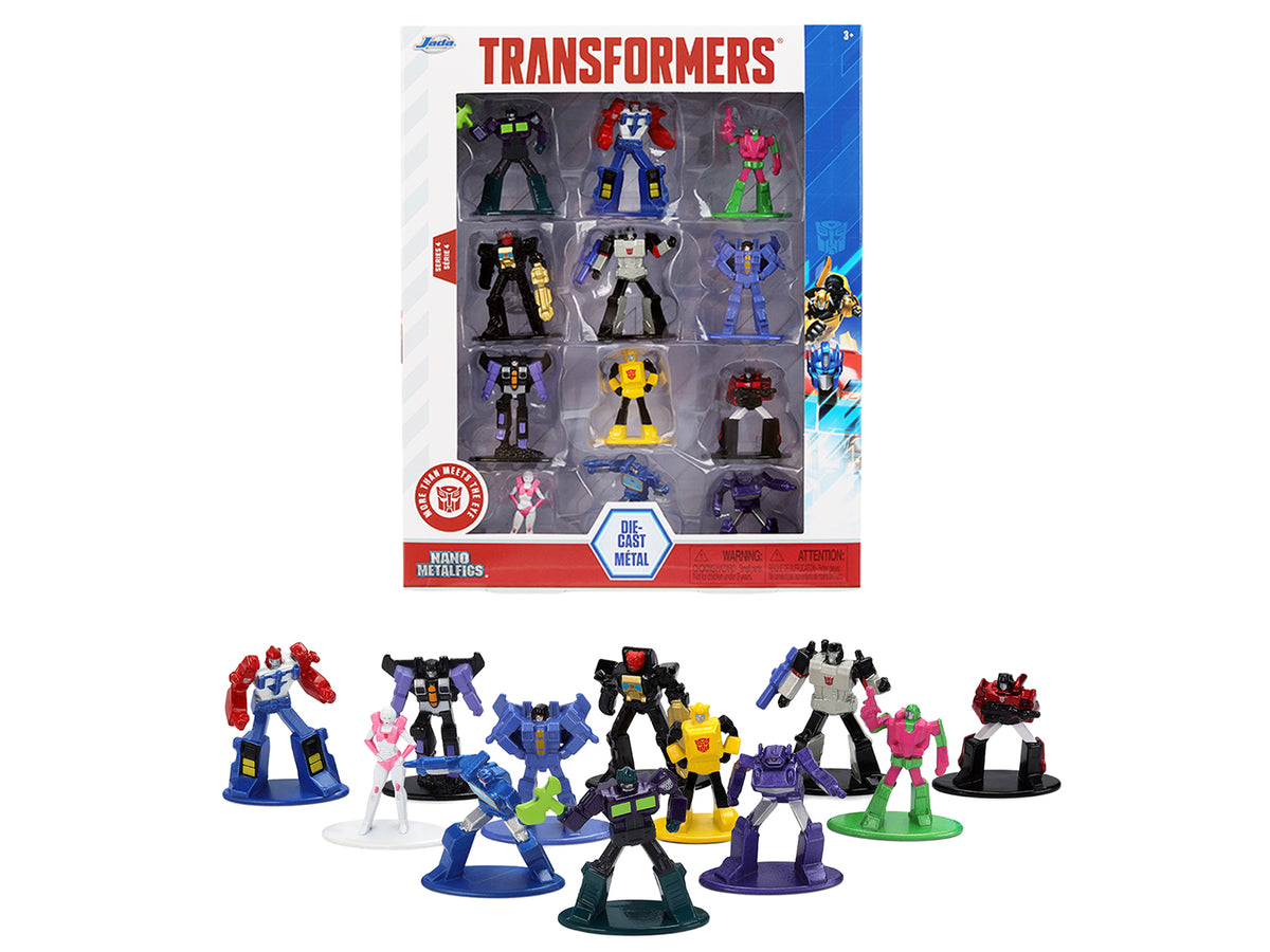 Set of 12 Diecast Figures Transformers Franchise Nano Metalfigs Series Diecast Models by Jada - image 1