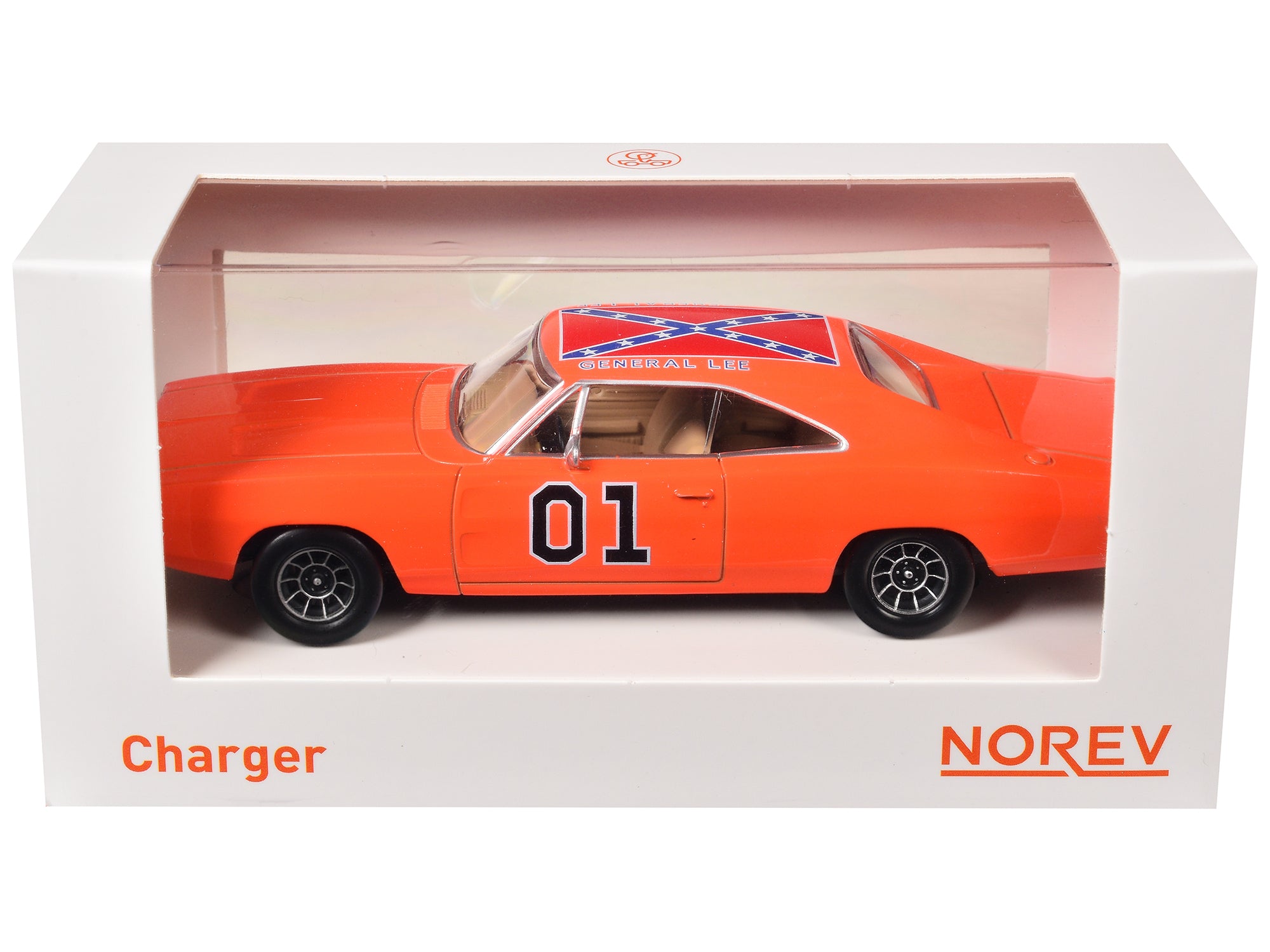 1969 Dodge Charger #01 "General Lee" Orange 1/43 Diecast Model Car by Norev - image 3