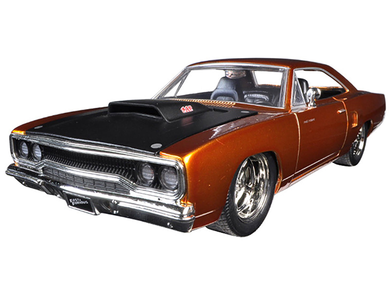 Dom's 1970 Plymouth Road Runner Copper with Black Hood "Fast & Furious 7" (2015) Movie 1/24 Diecast Model Car by Jada - image 2
