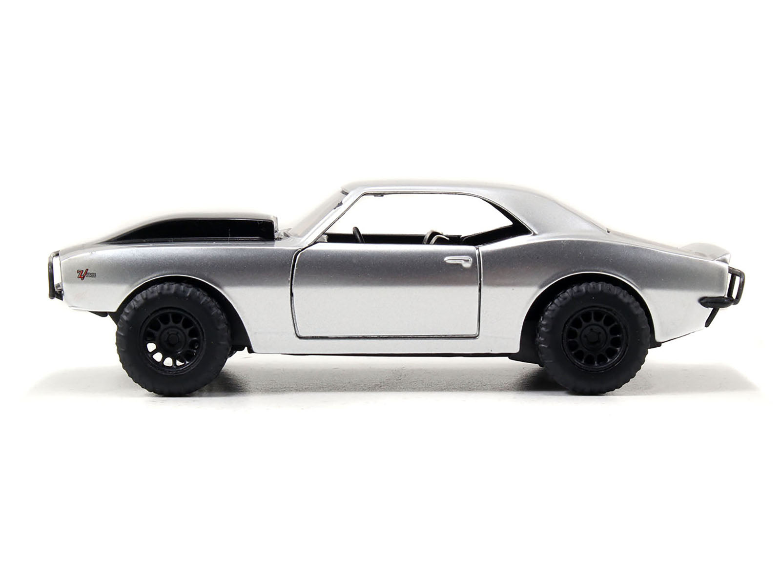 Roman's Chevrolet Camaro Z/28 Silver with Black Stripes "Fast & Furious 7" (2015) Movie 1/32 Diecast Model Car by Jada - image 2