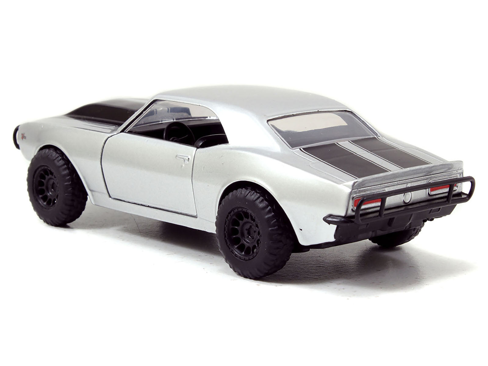 Roman's Chevrolet Camaro Z/28 Silver with Black Stripes "Fast & Furious 7" (2015) Movie 1/32 Diecast Model Car by Jada - image 3