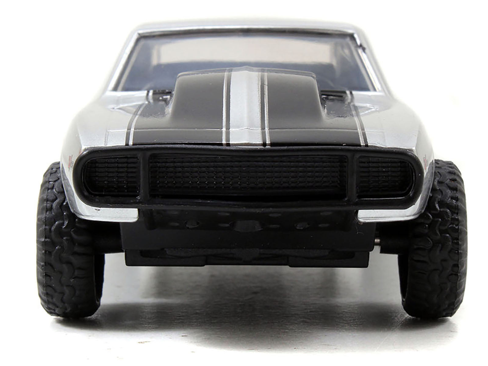 Roman's Chevrolet Camaro Z/28 Silver with Black Stripes "Fast & Furious 7" (2015) Movie 1/32 Diecast Model Car by Jada - image 4