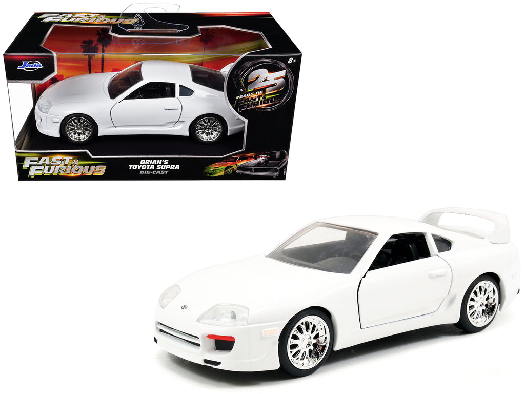 Brian's Toyota Supra White "Fast & Furious 7" (2015) Movie "25 Years of Fast & Furious" Series 1/32 Diecast Model Car by Jada