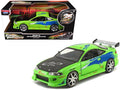 Brian's Mitsubishi Eclipse Green with Black Hood and Graphics "The Fast and The Furious" (2001) Movie "25 Years of Fast & Furious" Series 1/24 Diecast Model by Jada