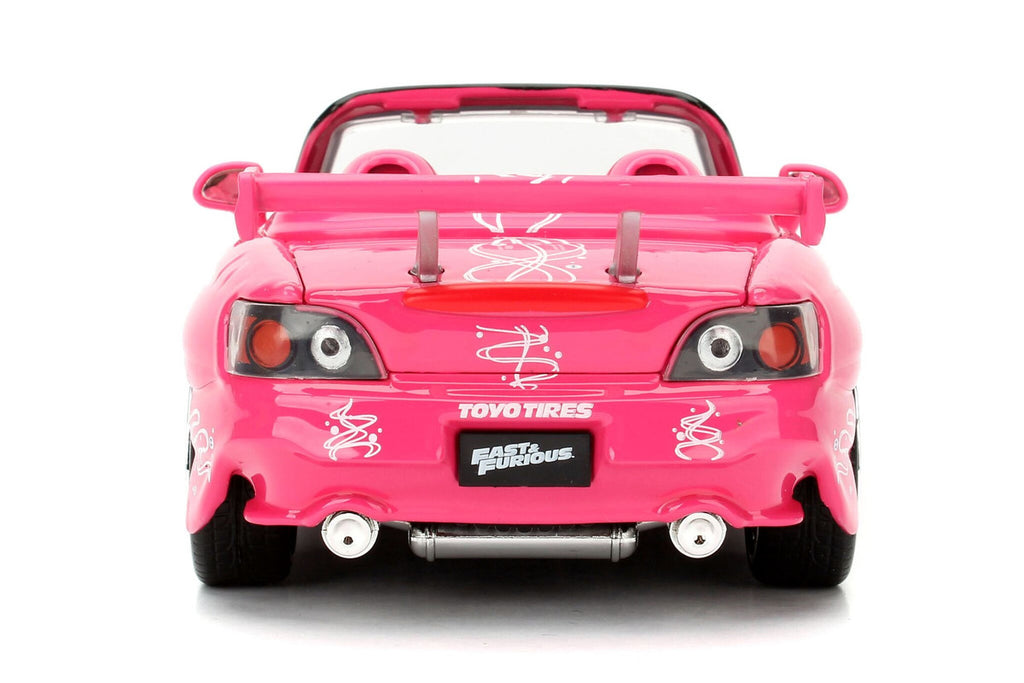 Suki's 2001 Honda S2000 Convertible Pink with Graphics "25 Years of Fast & Furious" "2 Fast 2 Furious" (2003) Movie 1/24 Diecast Model Car by Jada - image 3