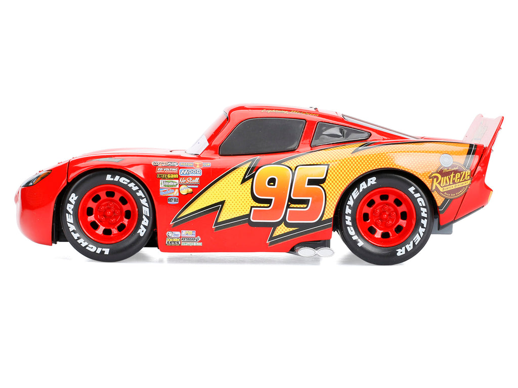 Lightning McQueen #95 Red Disney & Pixar "Cars" Movie "Hollywood Rides" Series Diecast Model Car by Jada - image 3