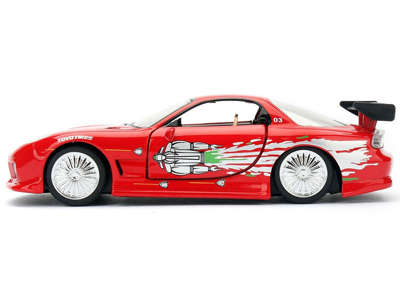 Dom's Mazda RX-7 Red with Graphics "Fast & Furious" Movie 1/32 Diecast Model Car by Jada - image 2