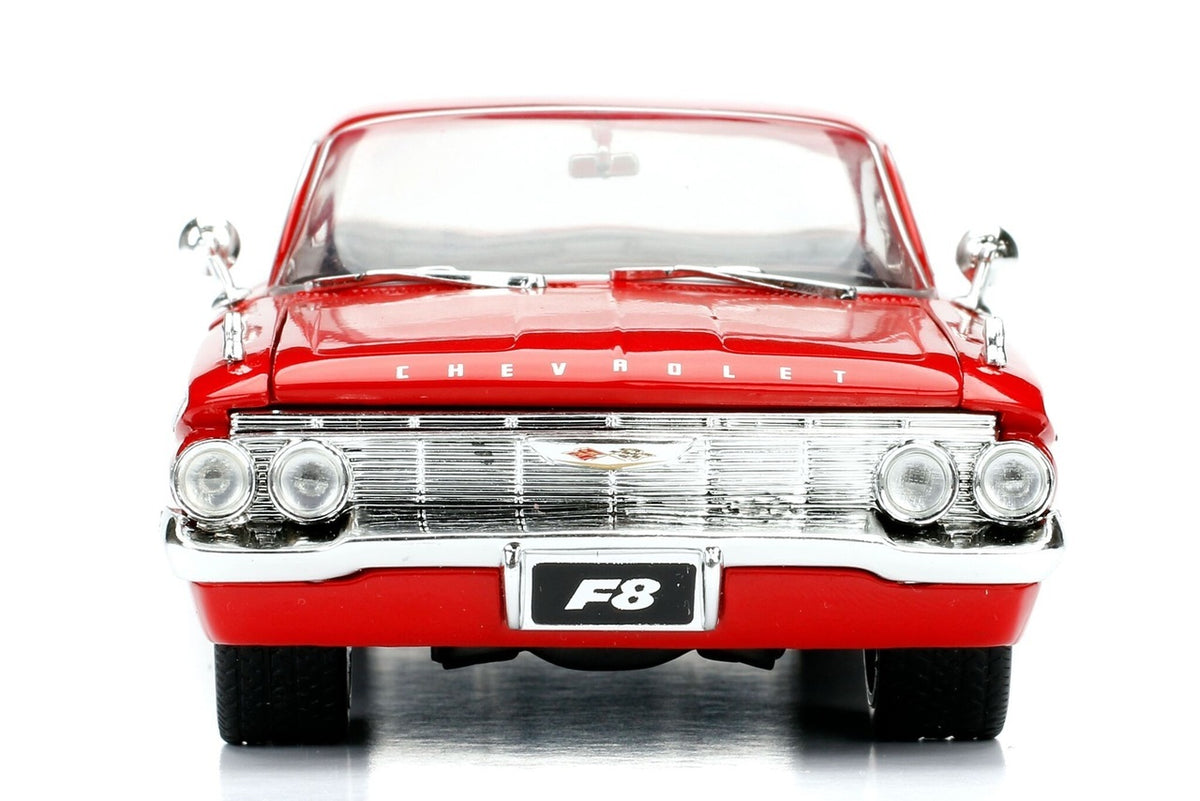 Dom's Chevrolet Impala Red "Fast & Furious F8: The Fate of the Furious" (2017) Movie "25 Years of Fast & Furious" Series 1/24 Diecast Model Car by Jada