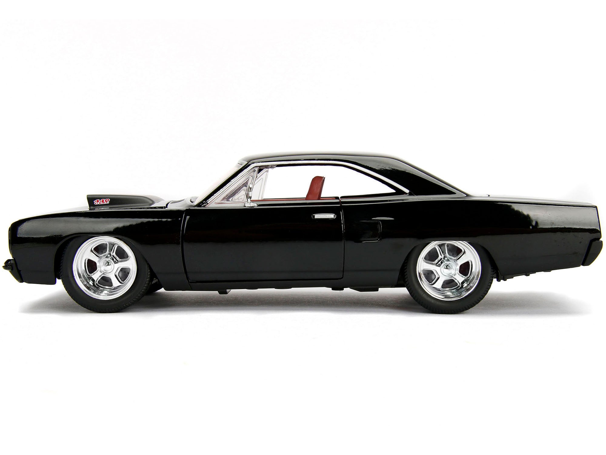 1970 Plymouth Road Runner 440 Black with Red Interior "Bigtime Muscle" Series 1/24 Diecast Model Car by Jada - image 3