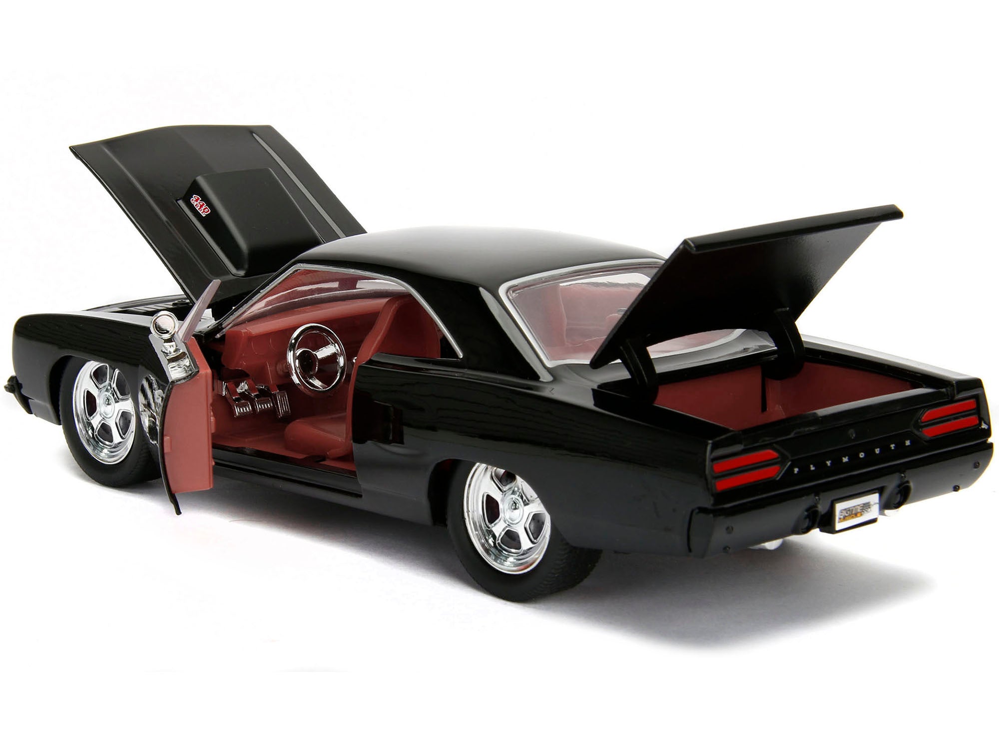 1970 Plymouth Road Runner 440 Black with Red Interior "Bigtime Muscle" Series 1/24 Diecast Model Car by Jada - image 4
