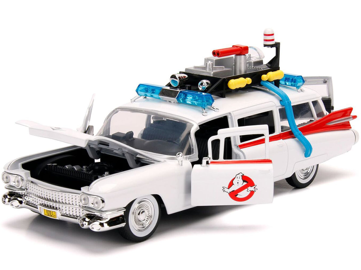 1959 Cadillac Ambulance Ecto-1 White "Ghostbusters" Movie "Hollywood Rides" Series 1/24 Diecast Model Car by Jada - image 2